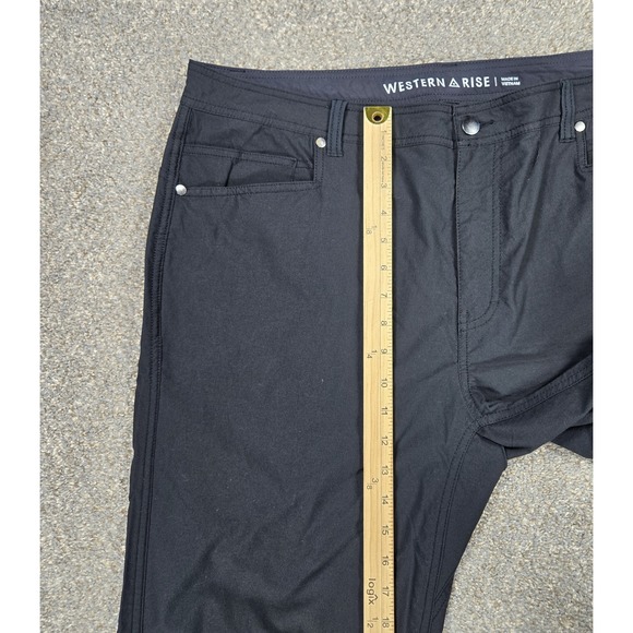 Western Rise Five Pocket Pants Men's 38X32 Black Flat Front Lightweight Stretch - Picture 6 of 8